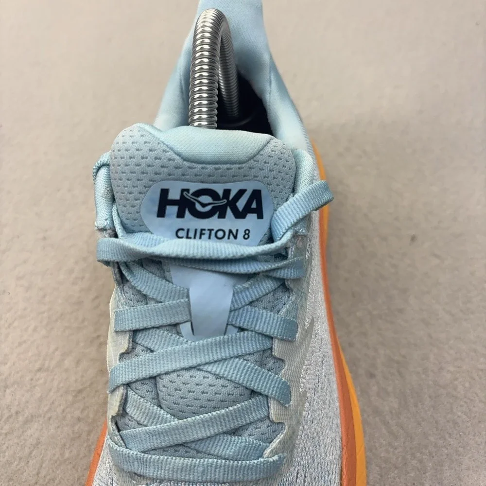 Hoka One One Clifton 8 Shoes Womens Size 8 Blue Running Sneakers‎ 1119394 SSIF